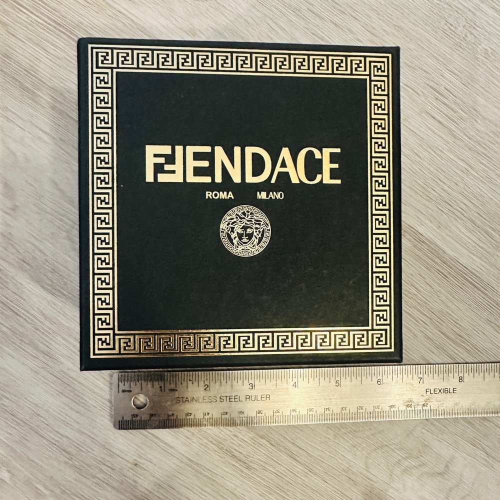 Designer Authentic Fendace Fendi x Versace collab jewelry storage box